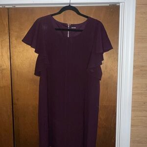 Kenzie Purple Ruffled Sleeve Dress